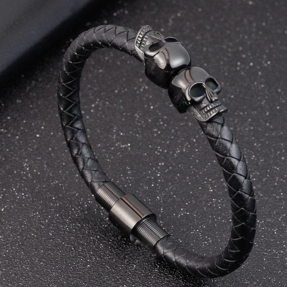 Men'S Fashion Jewelry Bracelets - Hyperbole Men Jewelry Black Braided Leather