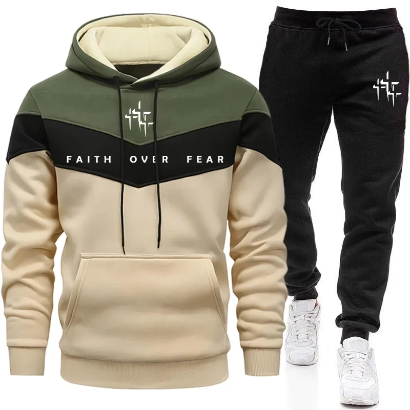 Faith Over Fear Men's Tracksui - Men'S Fashion Outfits ulasan dan harga