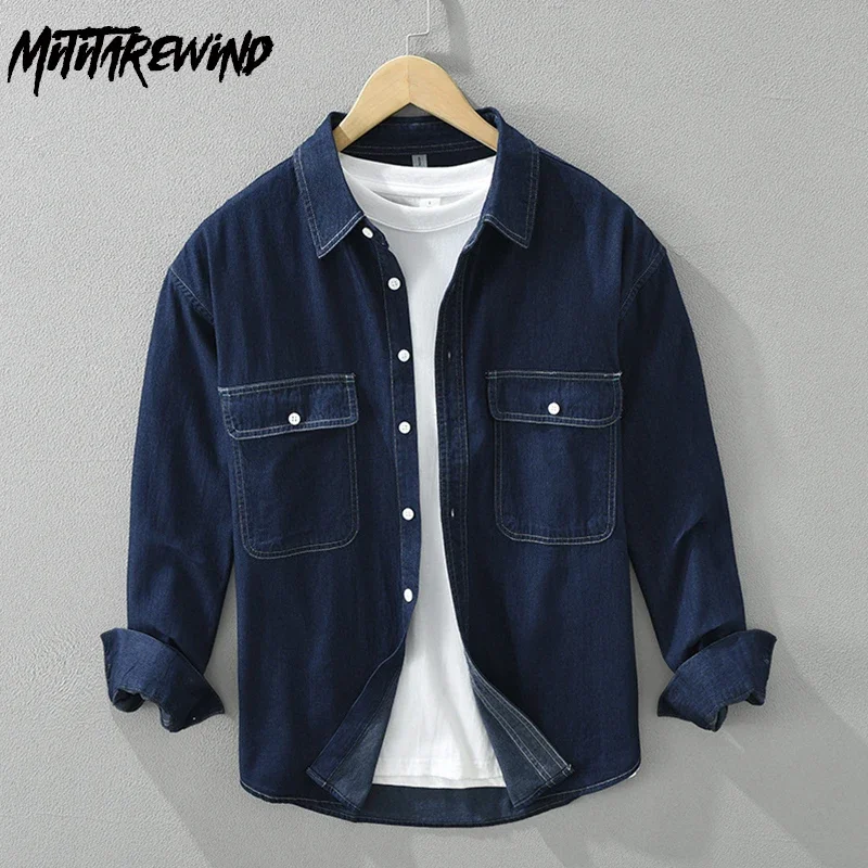 Korean Fashion Men Denim Shirt - Jeans Shirt Fashion For Men ulasan dan harga