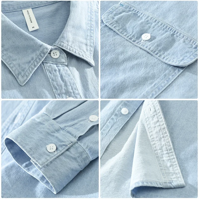 Korean Fashion Men Denim Shirt - Jeans Shirt Fashion For Men ulasan dan harga