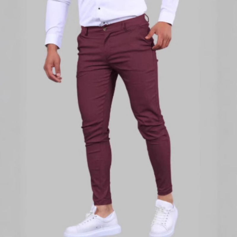 Men's Burgundy Slim Fit Chino  - Chino Pants Men ulasan dan harga