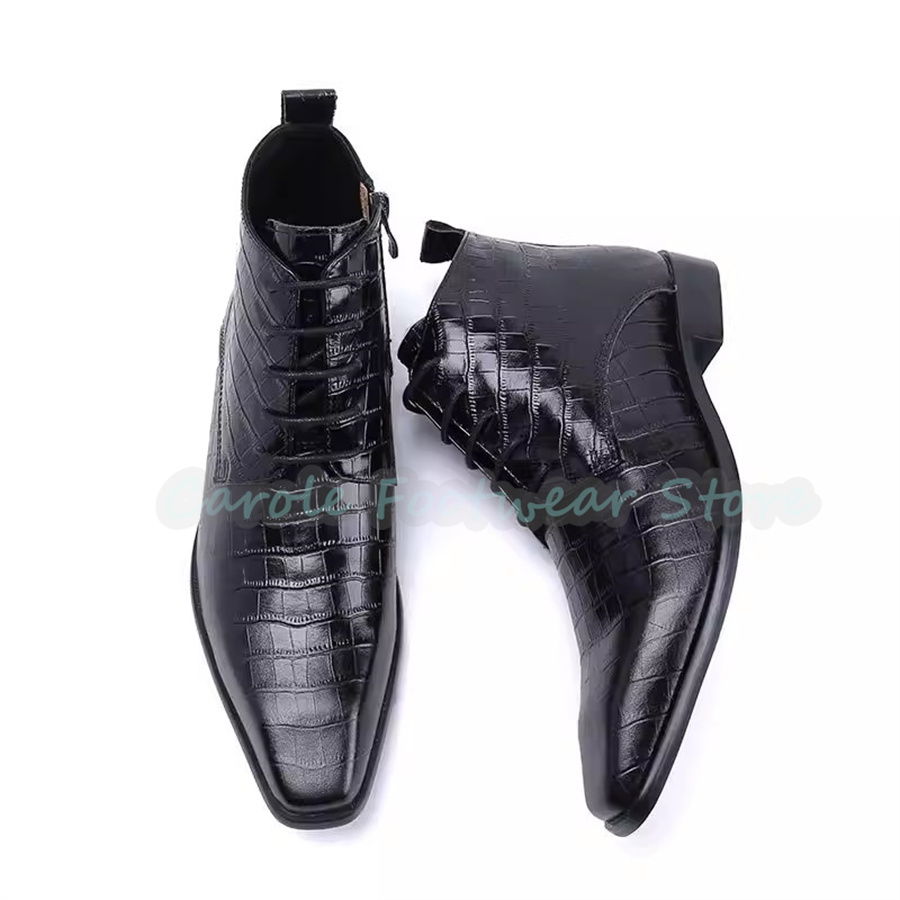 Fashion Genuine Leather Ankle  - Mens Fashion Dress ulasan dan harga