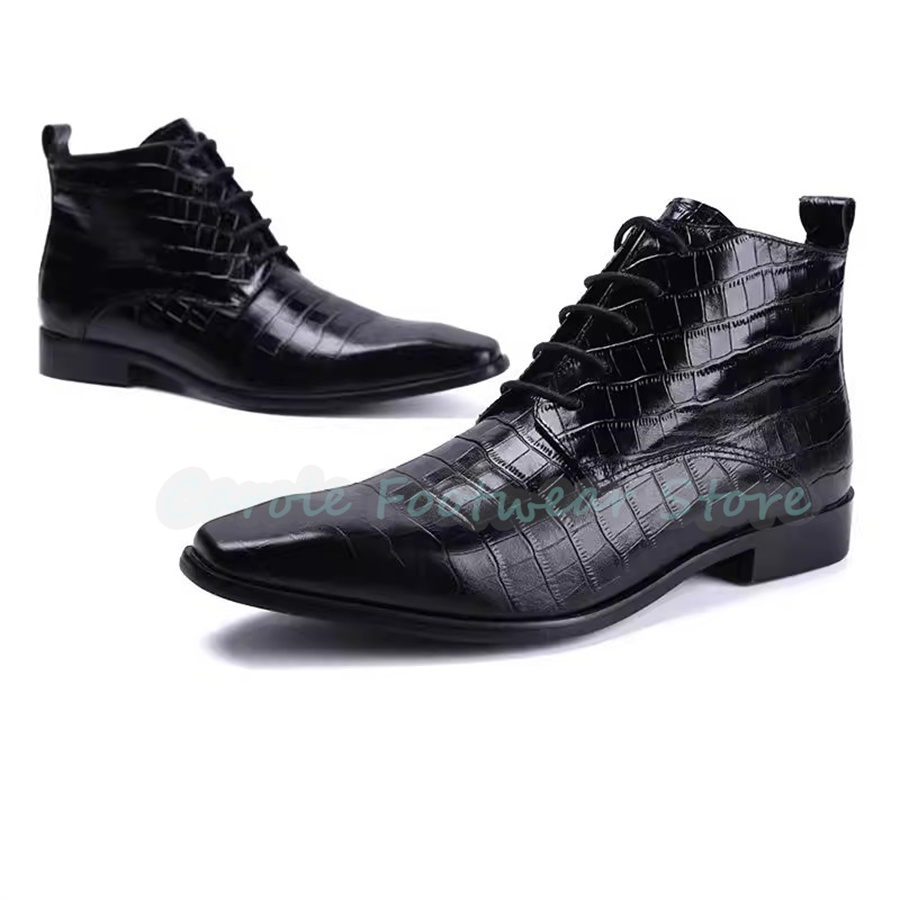 Fashion Genuine Leather Ankle  - Mens Fashion Dress ulasan dan harga