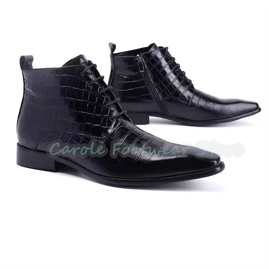 Fashion Genuine Leather Ankle  - Mens Fashion Dress ulasan dan harga