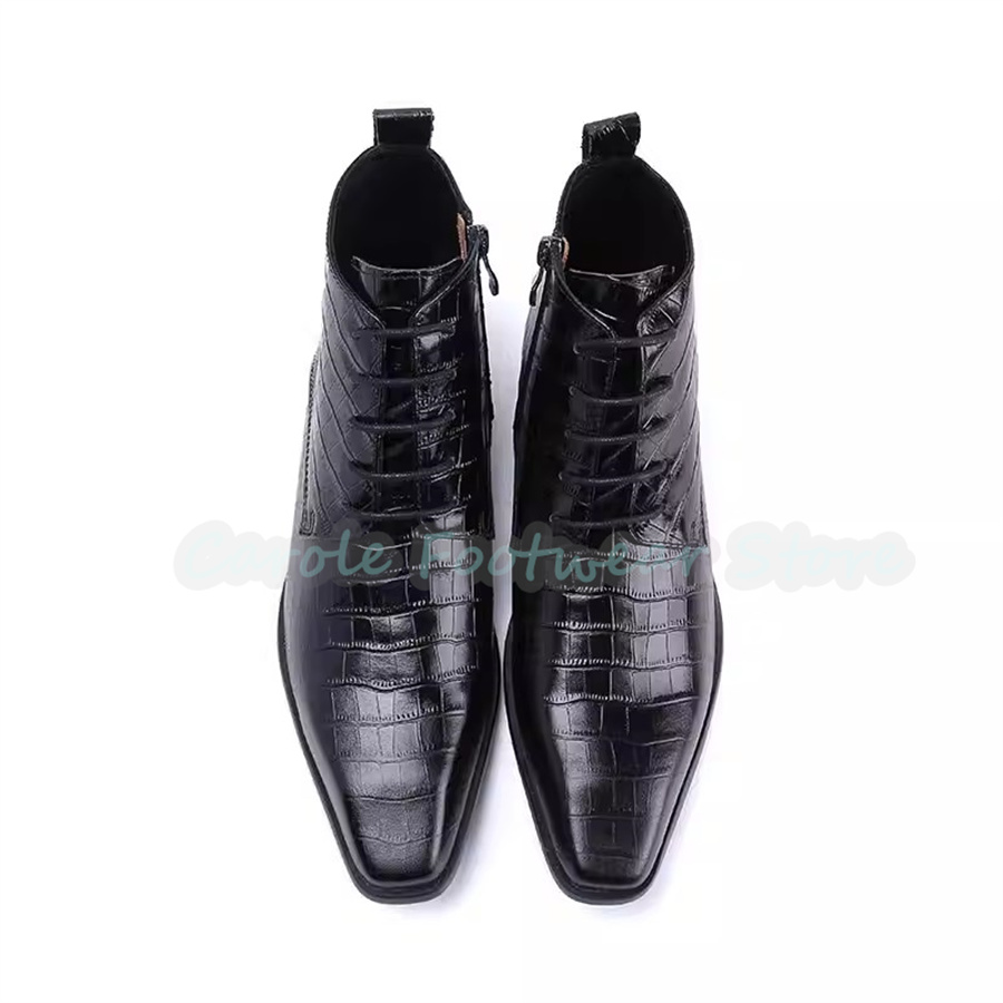 Fashion Genuine Leather Ankle  - Mens Fashion Dress ulasan dan harga