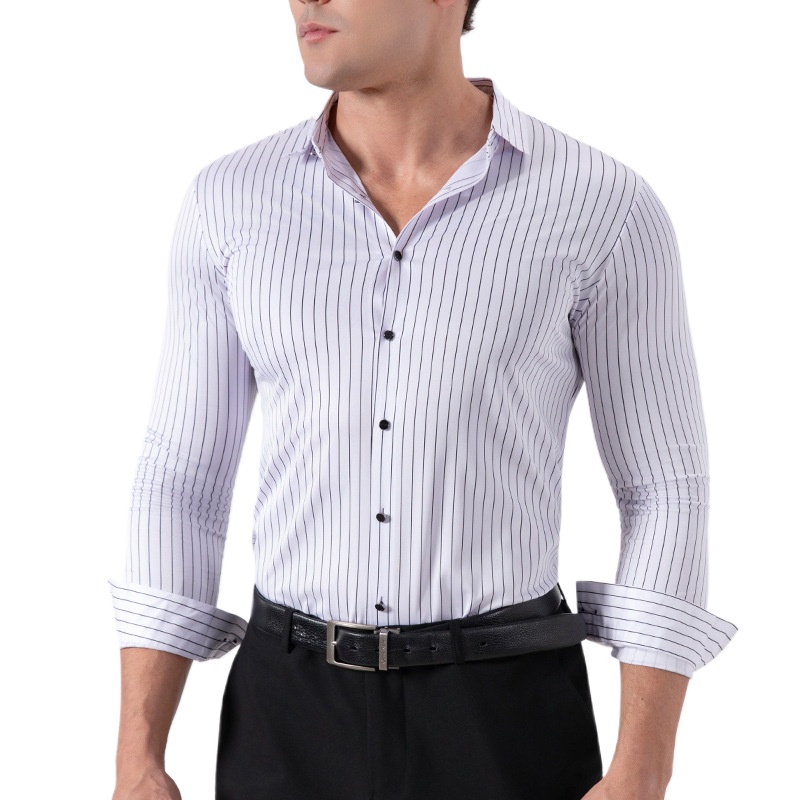 Retro Striped Wrinkle Free Str - Mens Fashion Dress ulasan dan harga