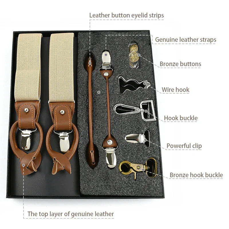 Deepeel 1Set 3.5*125cm Busines - Suspenders Clip Men ulasan dan harga