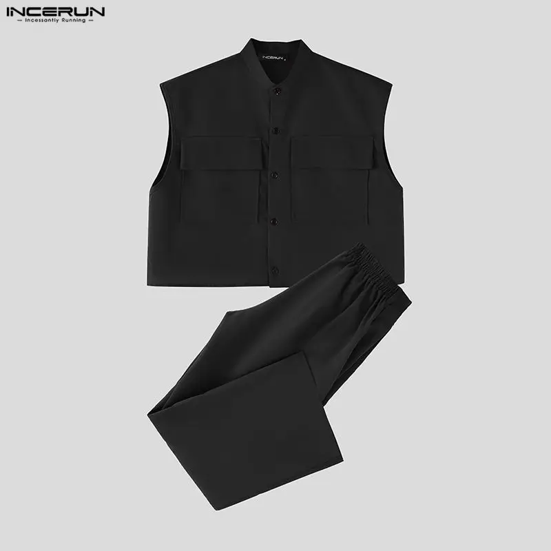 INCERUN Men Sets Solid Sleevel - Men'S Fashion Outfits ulasan dan harga