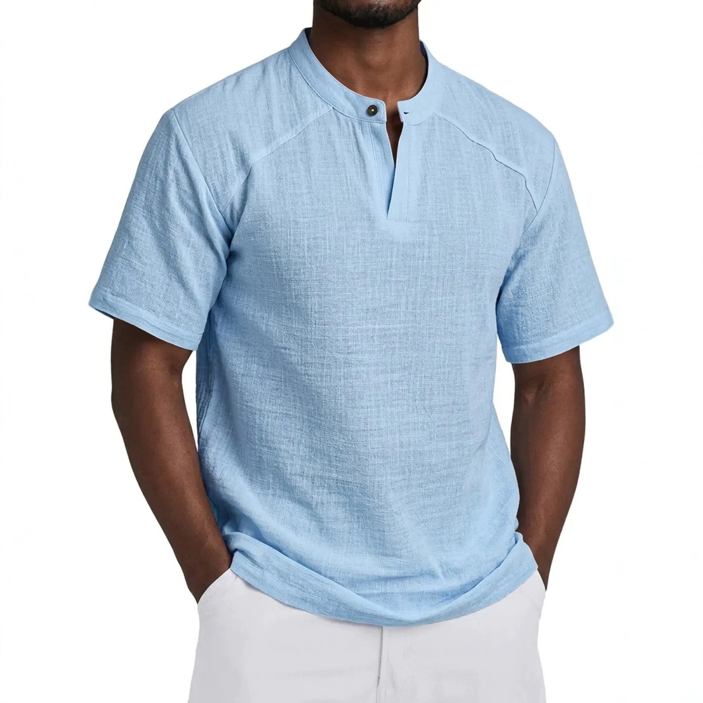 Light Linen Shirt Solid Color  - Linen Shirt Summer ulasan dan harga