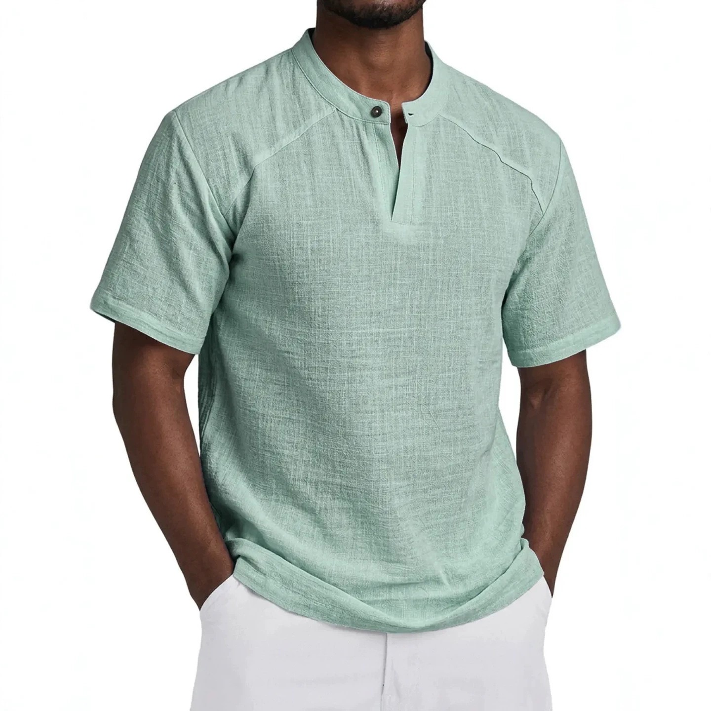 Light Linen Shirt Solid Color  - Linen Shirt Summer ulasan dan harga