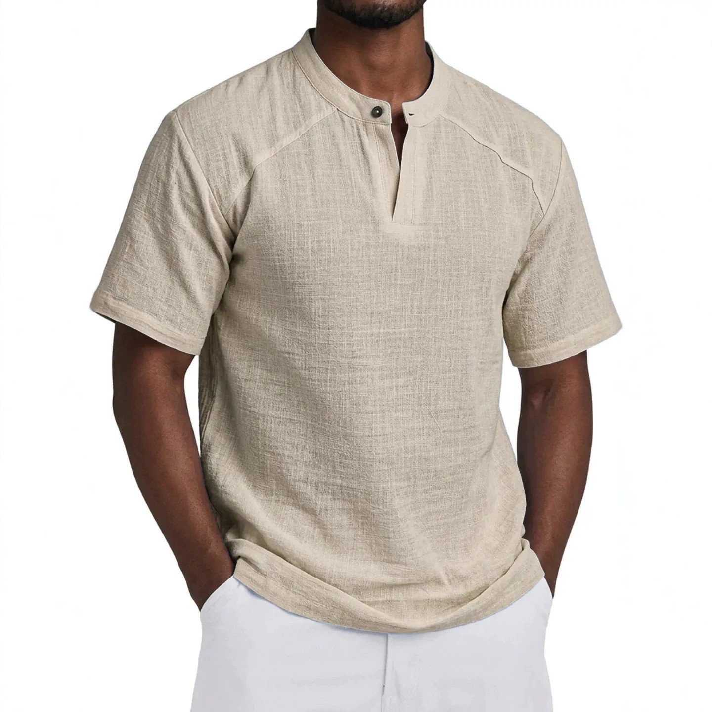 Light Linen Shirt Solid Color  - Linen Shirt Summer ulasan dan harga