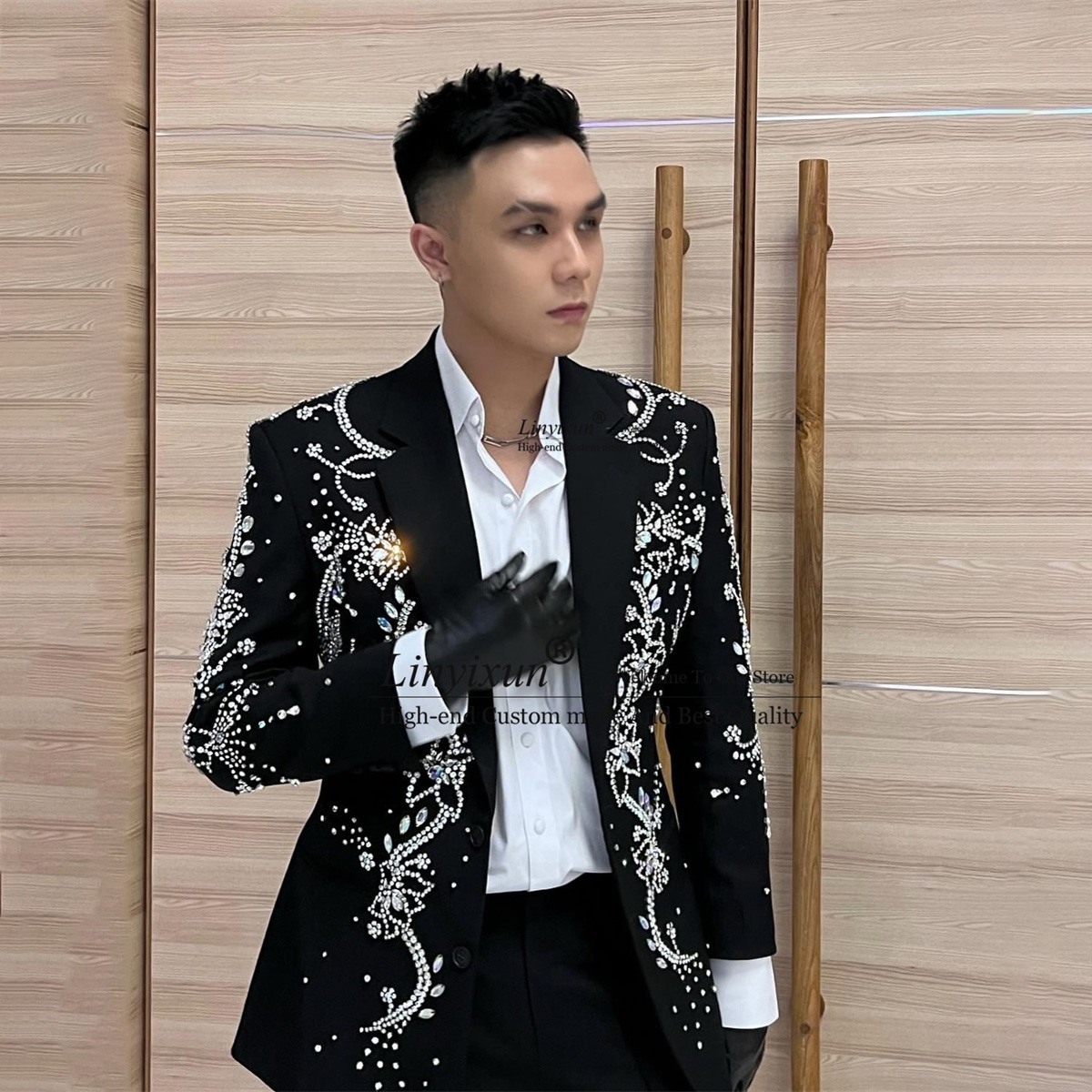 Fashion Metal Diamond Embellis - Mens Fashion Trajes ulasan dan harga
