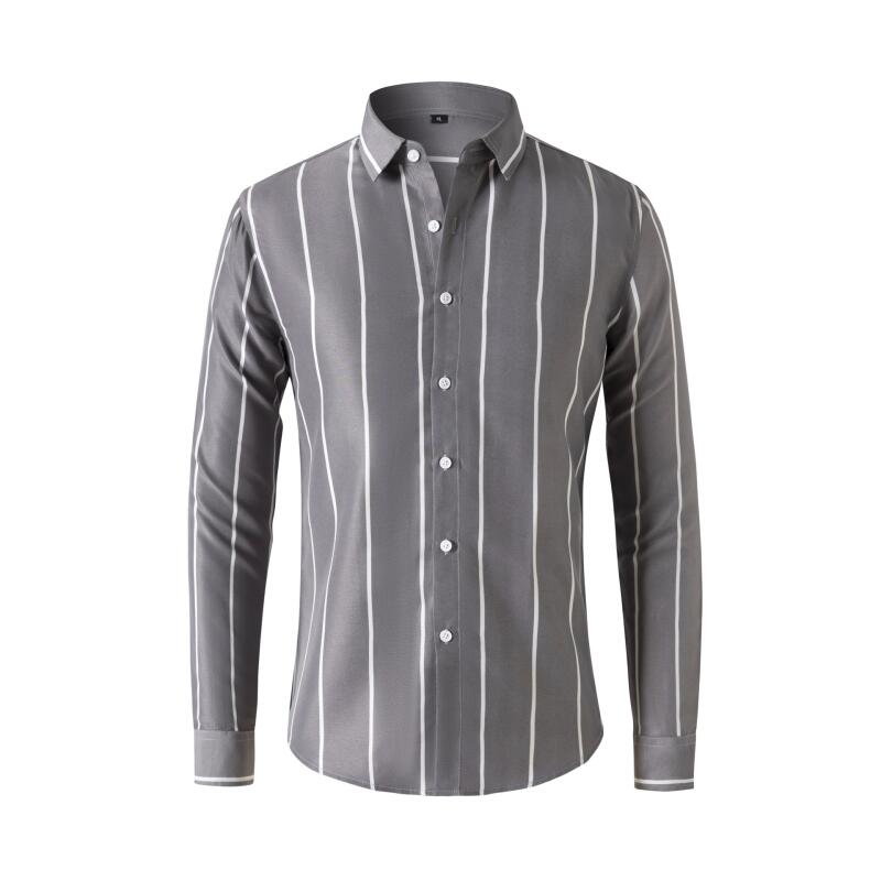 Men's Striped Dress Shirt Long - Mens Fashion Dress ulasan dan harga