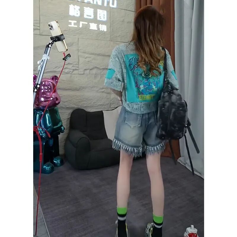 Spring and Summer New Western- - Jeans Shirt Fashion For Men ulasan dan harga