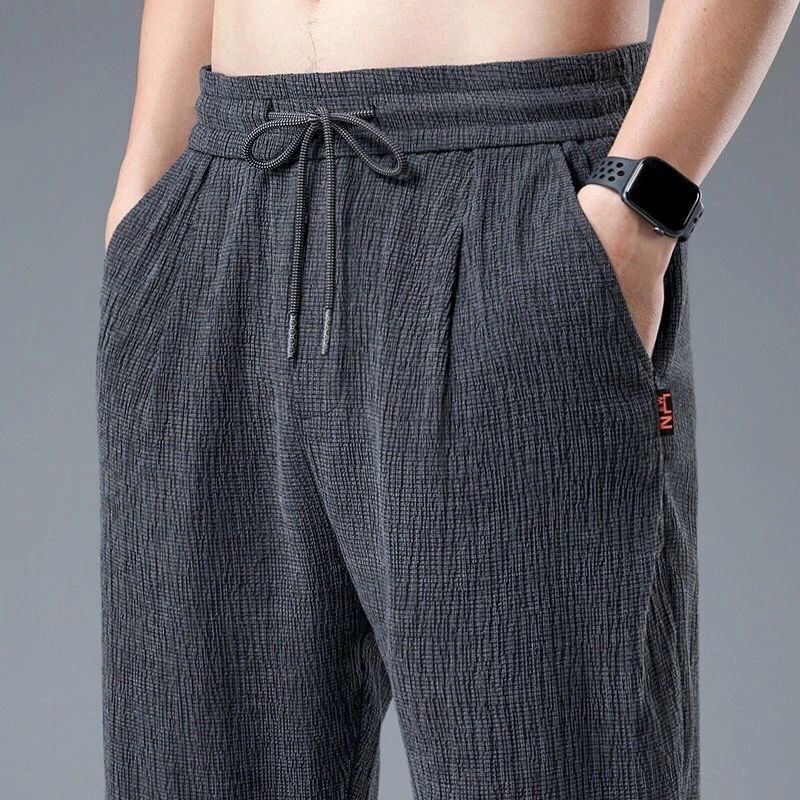Summer Ice Silk Man Jogger Lin - Chino Pants Men ulasan dan harga