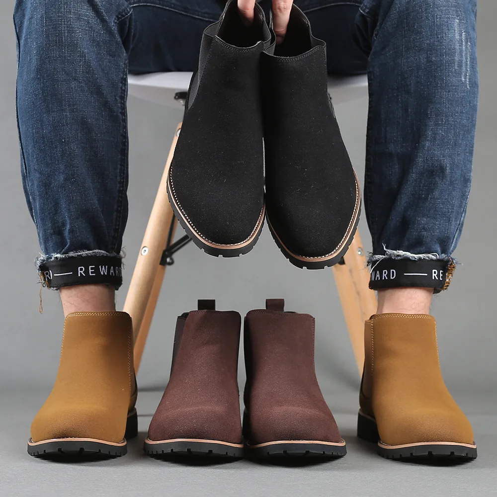 Men Ankle Boots British Style  - Mens Fashion Dress ulasan dan harga