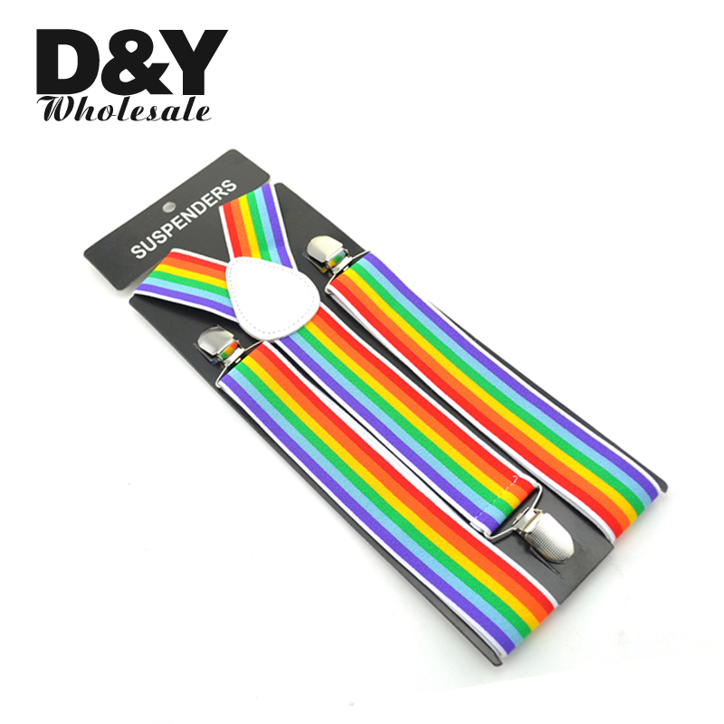 New 3.5cm Wide 6 Stripes Suspe - Suspenders Clip Men ulasan dan harga
