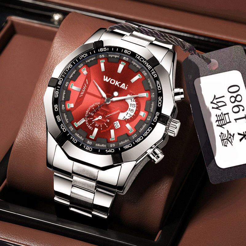 WOKAI Watch Men Red Sports Wat - Men'S Fashion Quartz Watch Wokai ulasan dan harga