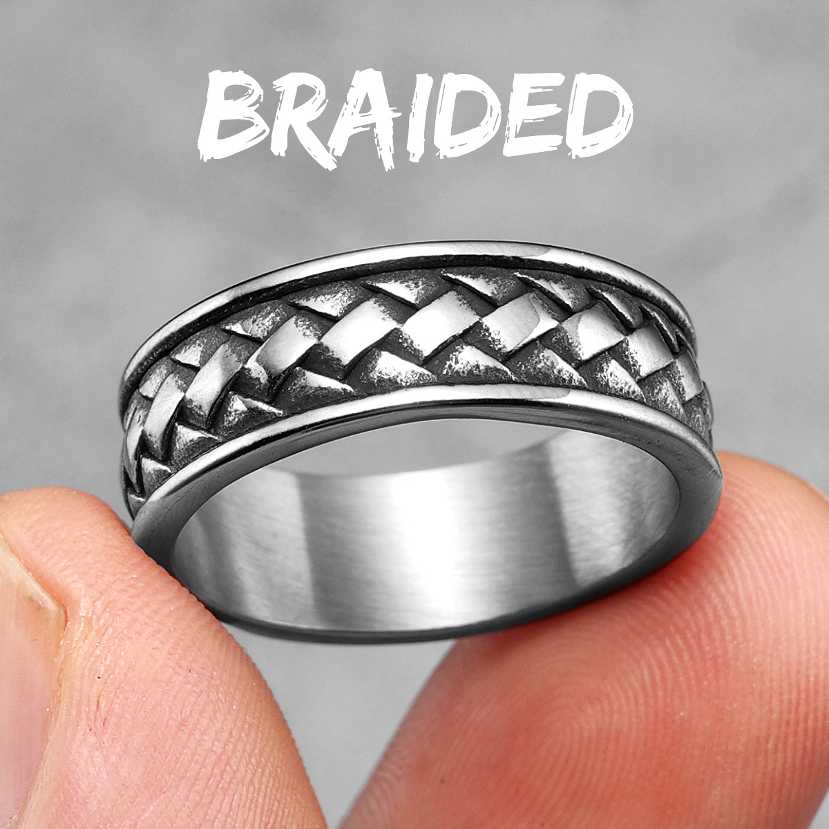 Simple Weave Ring 316L Stainle - Men'S Fashion Xmas Party ulasan dan harga