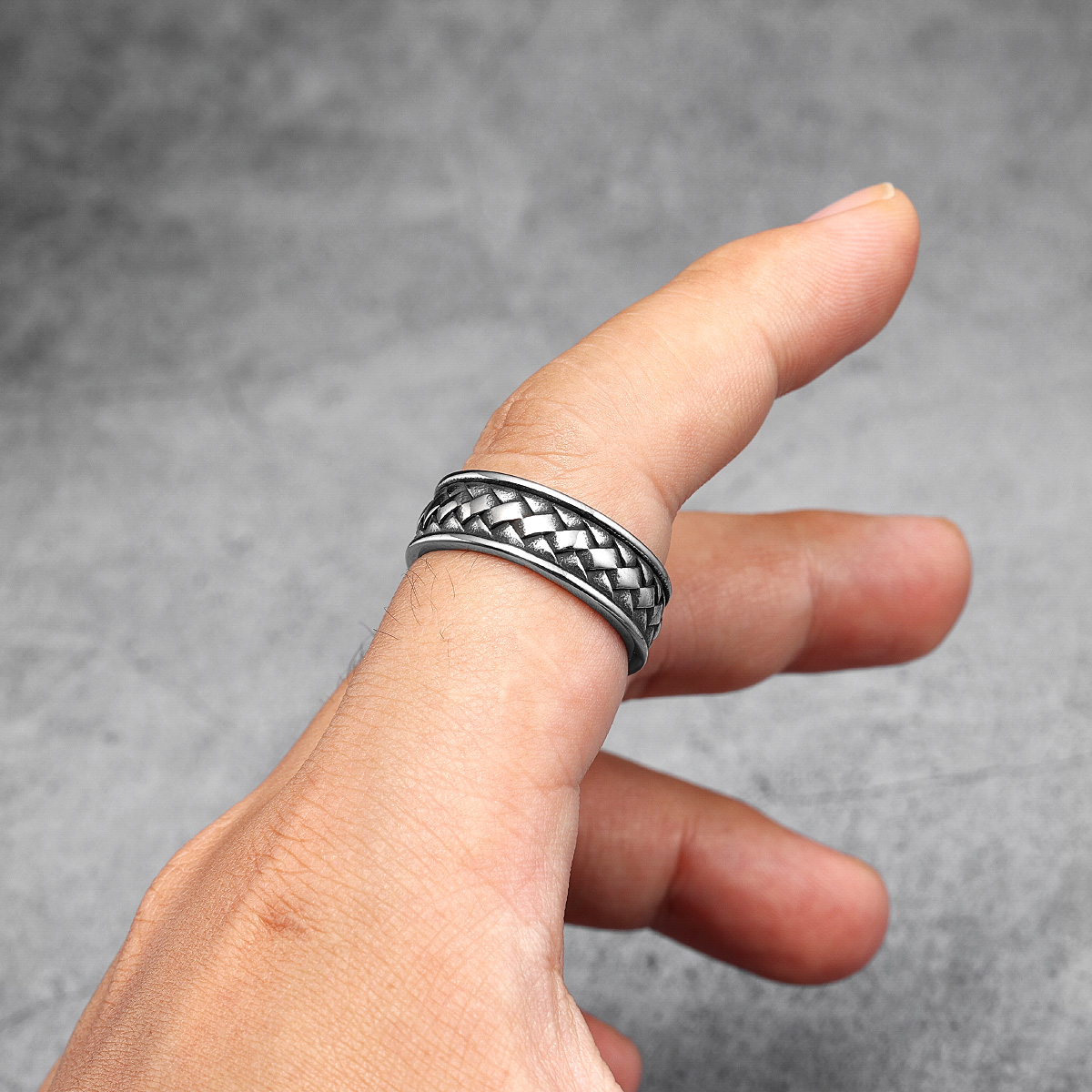 Simple Weave Ring 316L Stainle - Men'S Fashion Xmas Party ulasan dan harga