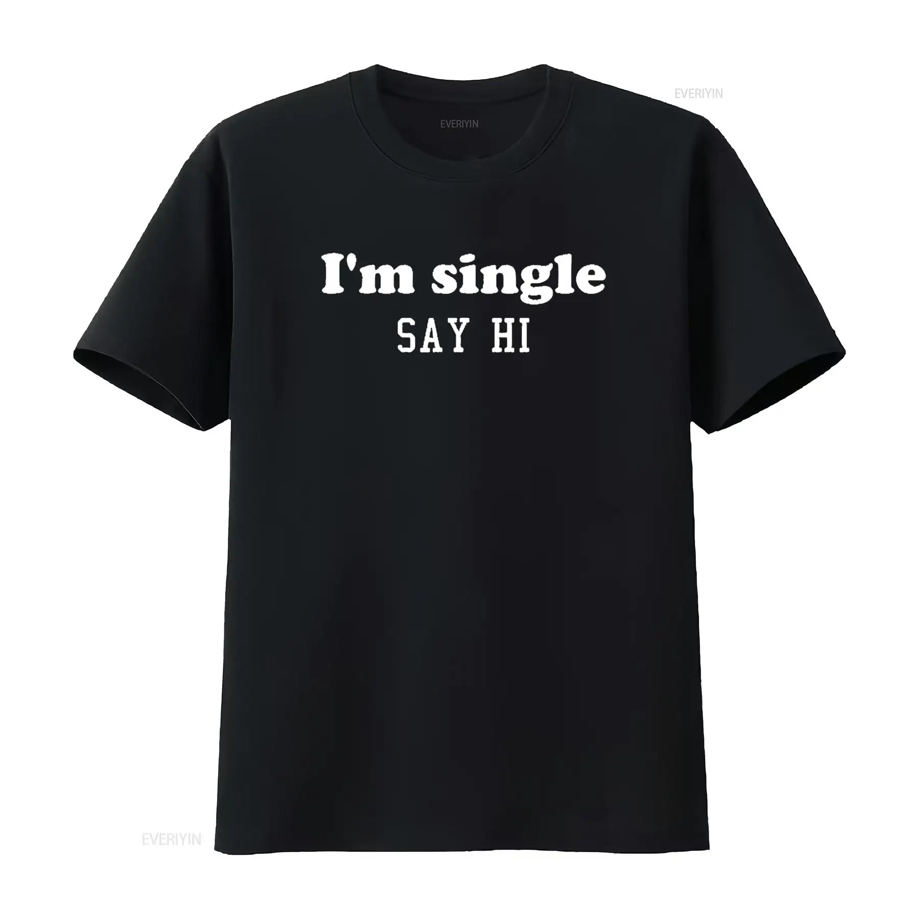 Mens Funny I m Single Say Hi A - Mens Fashion Black Shirt ulasan dan harga