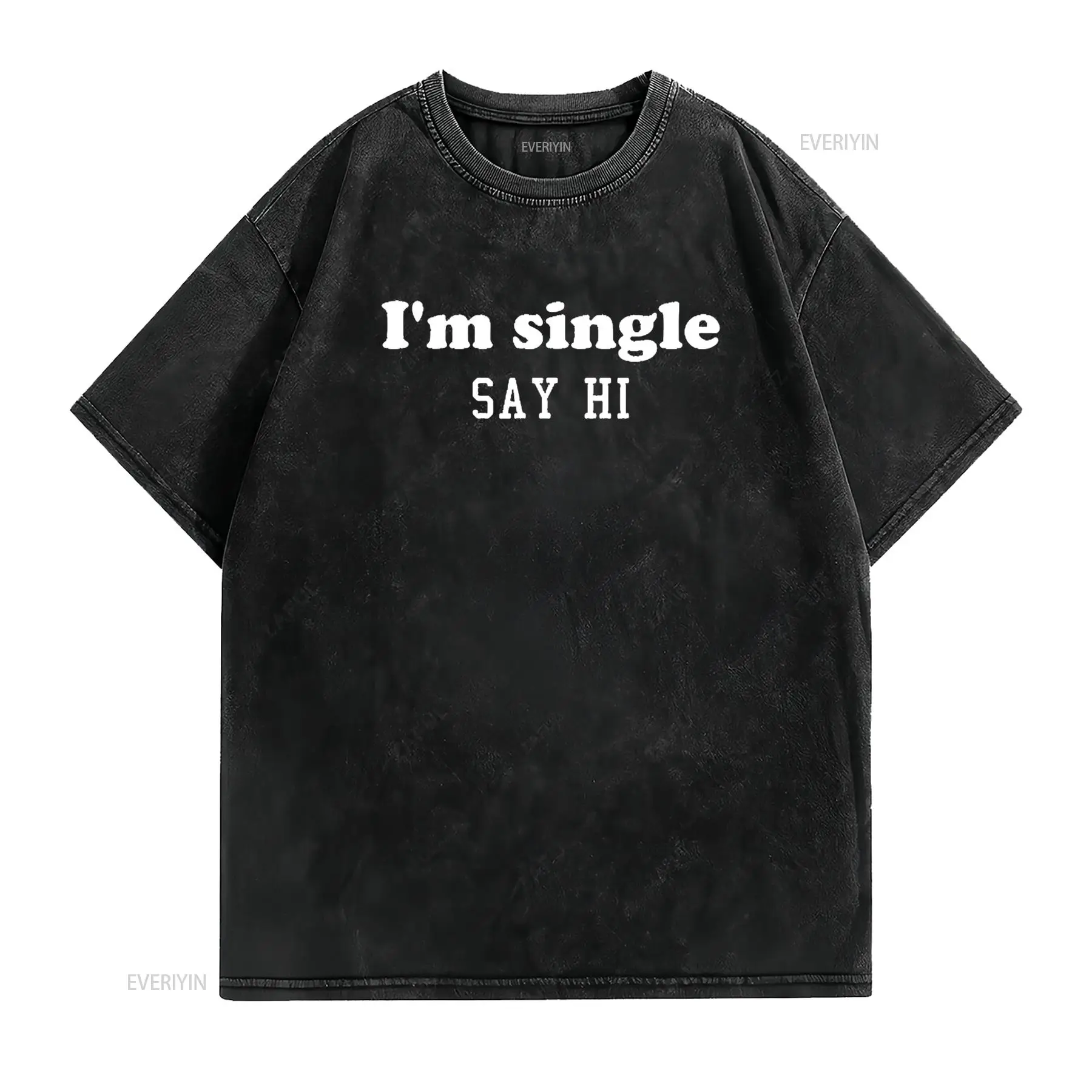 Mens Funny I m Single Say Hi A - Mens Fashion Black Shirt ulasan dan harga
