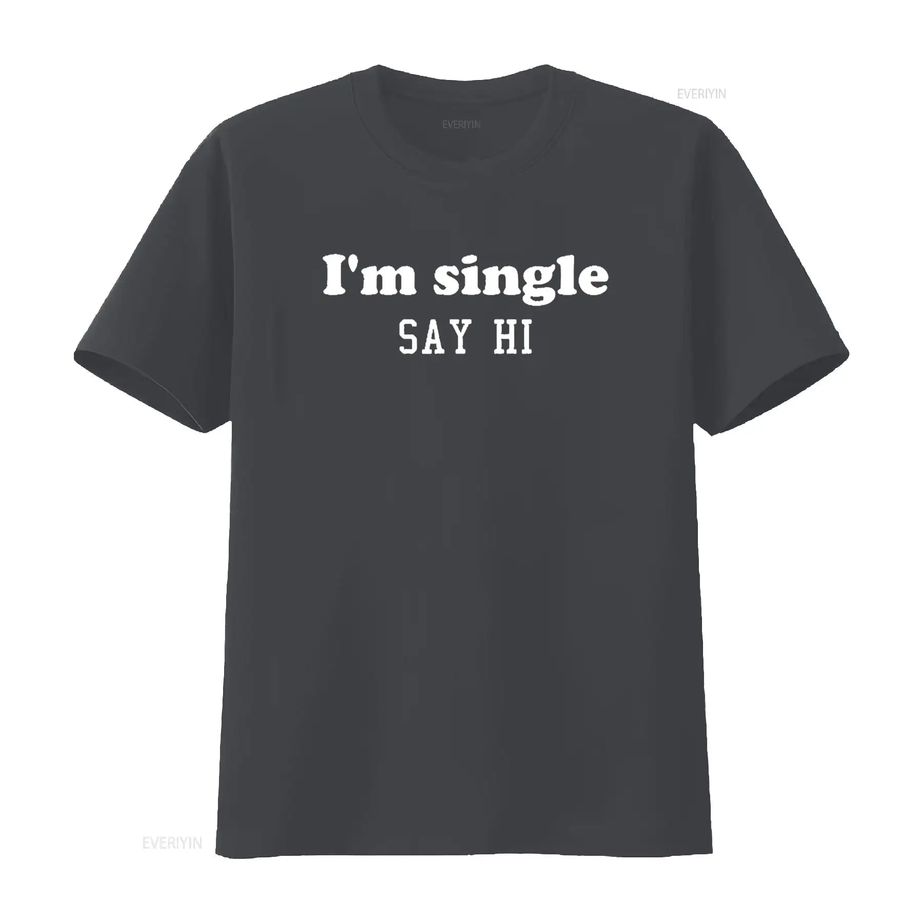 Mens Funny I m Single Say Hi A - Mens Fashion Black Shirt ulasan dan harga