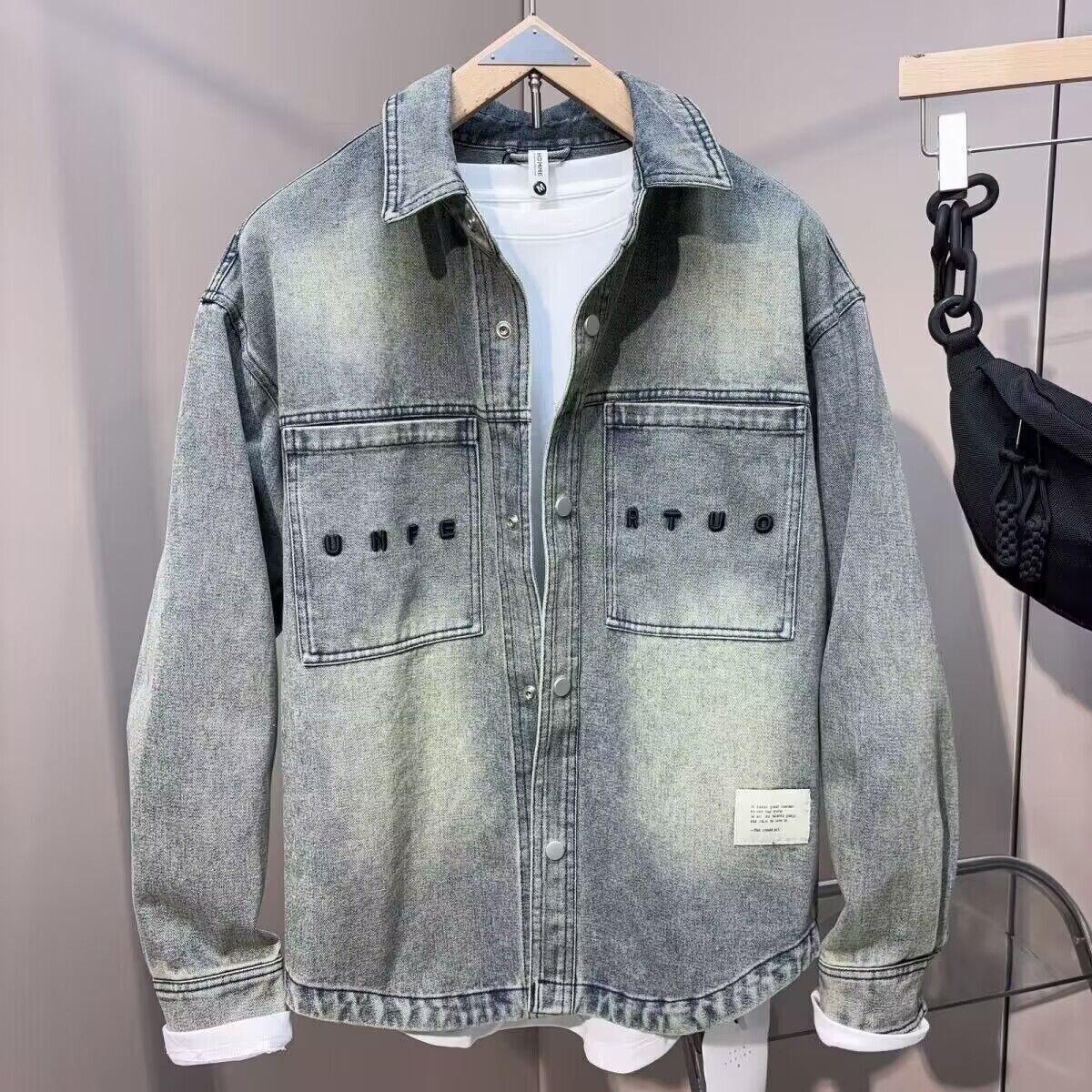 Vintage Clean fit Spring Autum - Jeans Shirt Fashion For Men ulasan dan harga