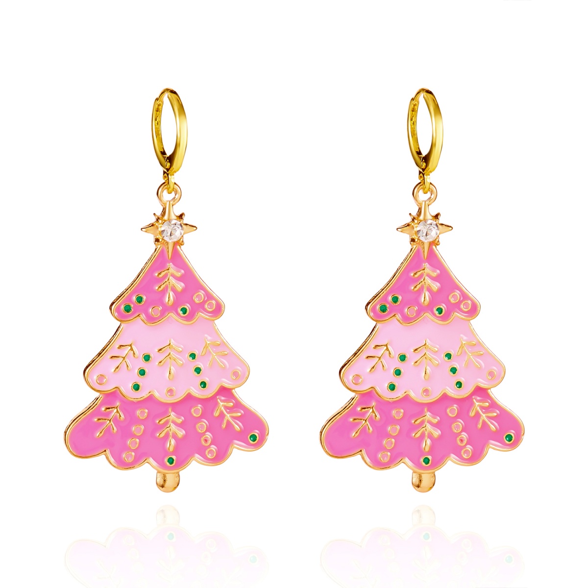 Christmas Earrings Pink Enamel - Men'S Fashion Xmas Party ulasan dan harga