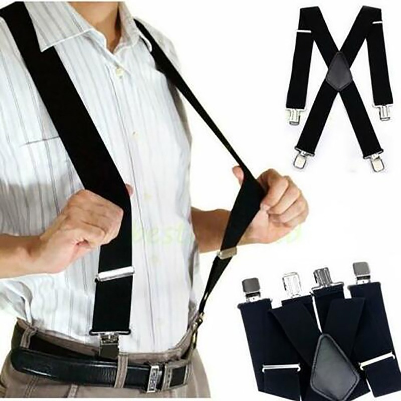 4 Clips 2.5/3.5CM Wide Men Sus - Suspenders Clip Men ulasan dan harga