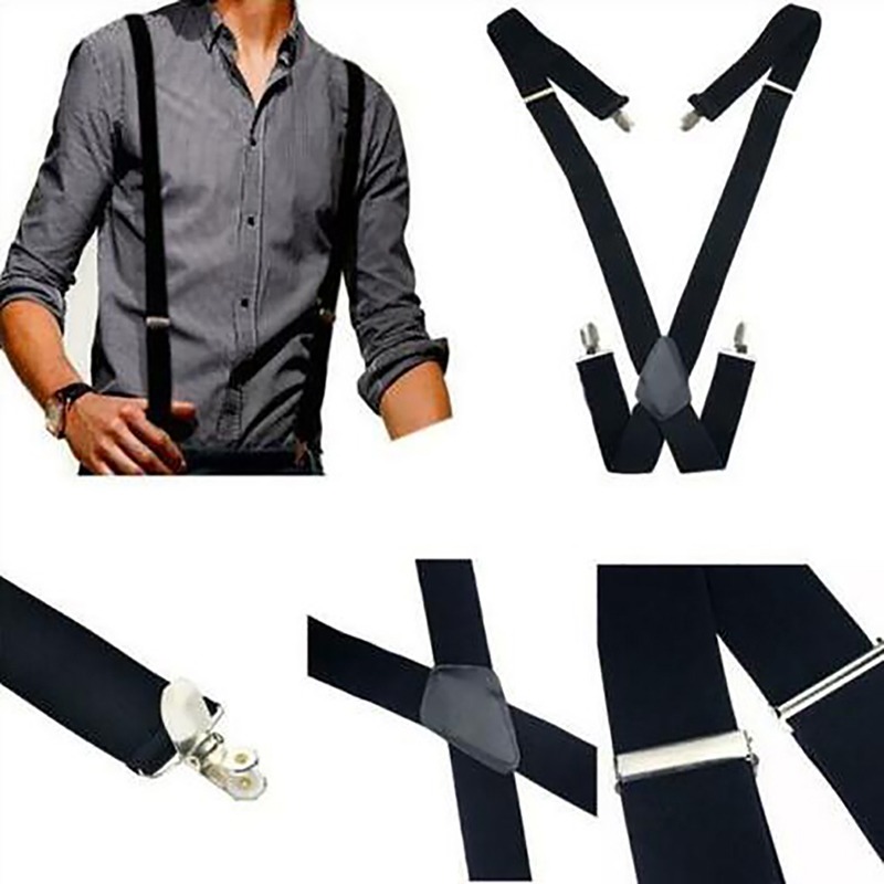 4 Clips 2.5/3.5CM Wide Men Sus - Suspenders Clip Men ulasan dan harga
